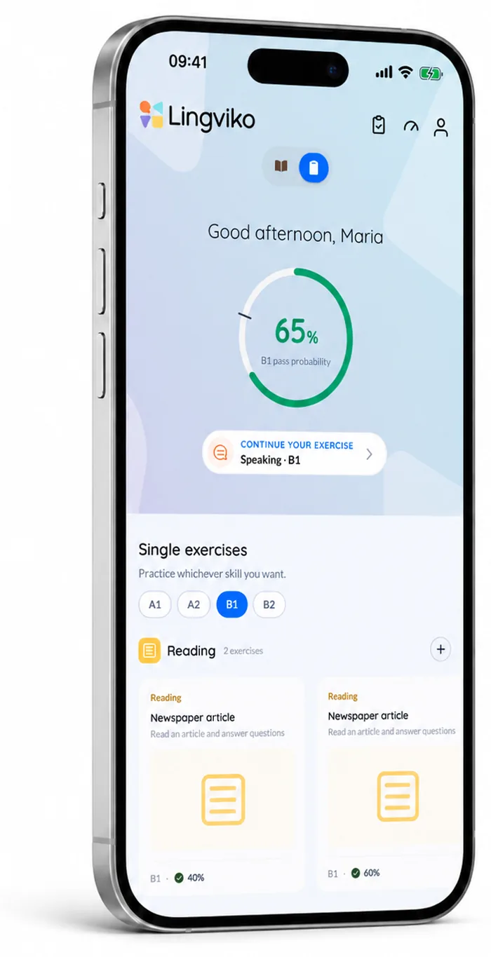 The Lingviko app running on an iPhone