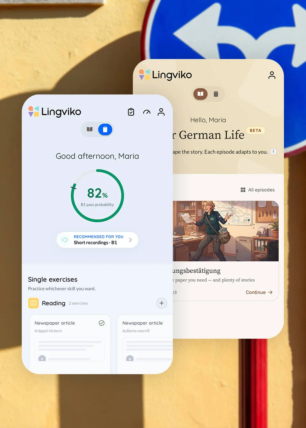 Picking Exam Mode or Story Mode in Lingviko